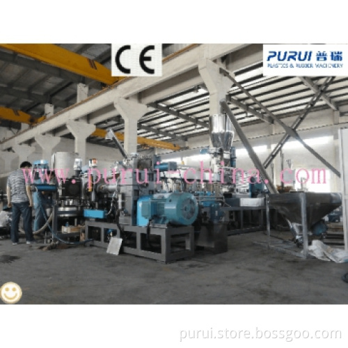 Double stage extrusion plastic recycling